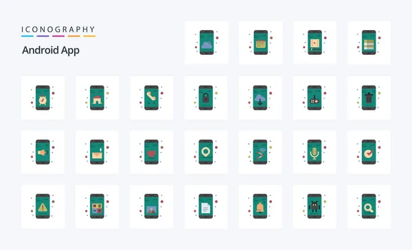 Android Uygulama Düz Renk Paketi — Stok Vektör