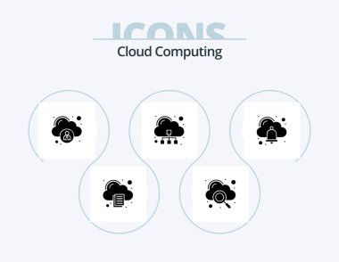 Cloud Computing Glyph Icon Pack 5 Icon Design. cloud. access. server. cloud
