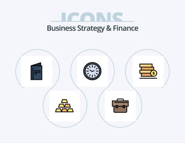 Business Strategy And Finance Line Filled Icon Pack 5 Icon Design. commerce. computer . dart . online .