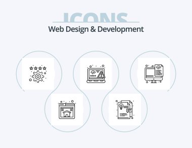 Web Design And Development Line Icon Pack 5 Icon Design. document. web. design. javascript. design