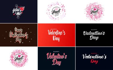 Happy Valentine's Day typography design with a heart-shaped balloon and a gradient color scheme