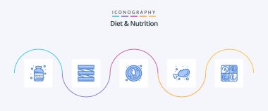 Diet And Nutrition Blue 5 Icon Pack Including health. diet. diet. fresh. diet