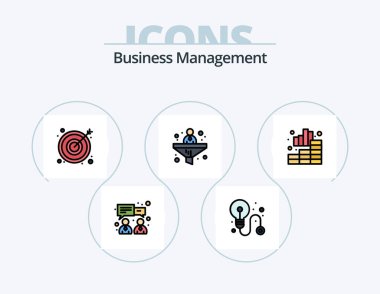Business Management Line Filled Icon Pack 5 Icon Design. business report. business. conversion. graph. business