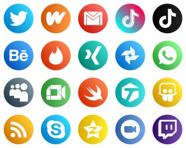 20 Social Media Icons for Every Platform such as myspace. google photo. douyin. xing and behance icons. High definition and professional