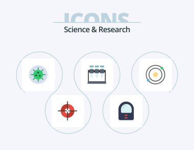 Science Flat Icon Pack 5 Icon Design. . . virus. structure. atom