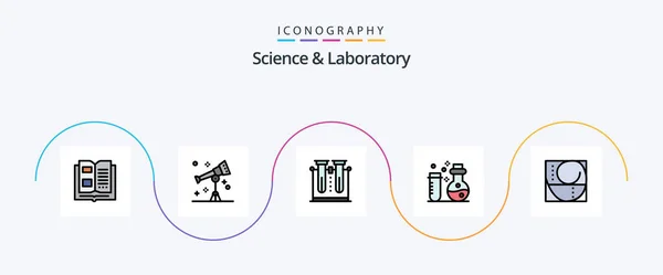 Science Line Filled Flat Icon Pack Including Golden Ratio Laboratory — Stockový vektor