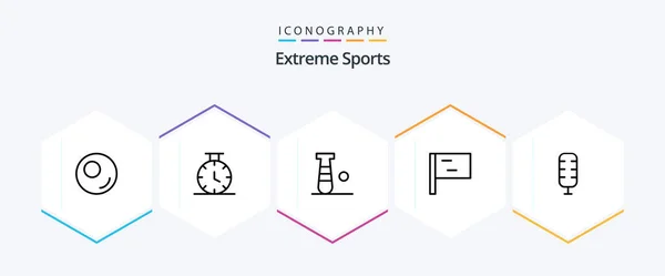 Sport Line Icon Pack Including Flag Sport — Vettoriale Stock