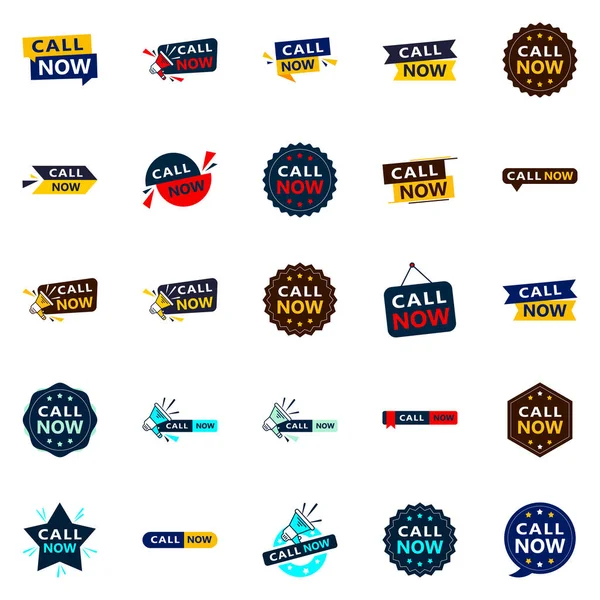 High Quality Typographic Designs Premium Calling Campaign Call Now — Vettoriale Stock