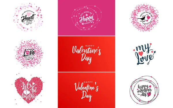 Valentine Valentine Holiday Lettering Greeting Card — Stock Vector