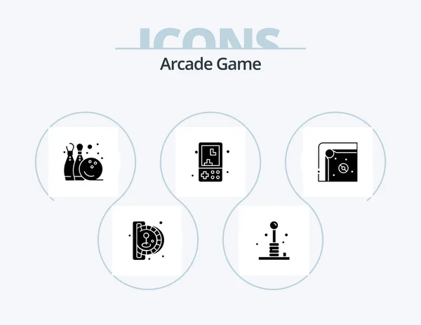 Arcade Glyph Icon Pack Icon Design Play Games Recreation Fun — Vector de stock