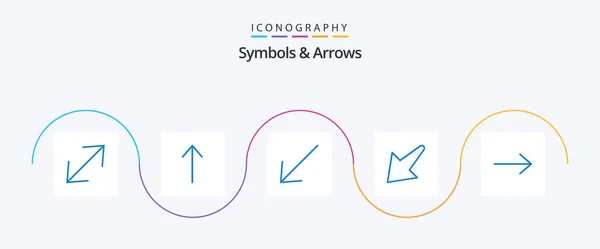 Symbols Arrows Blue Icon Pack Including Arrow — Vetor de Stock