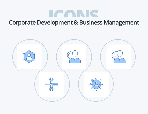 Corporate Development Business Management Blue Icon Pack Icon Design Personal — Stock Vector