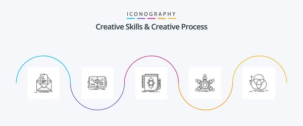 Creative Skills Creative Process Line Icon Pack Including Leadership Team — Vector de stock