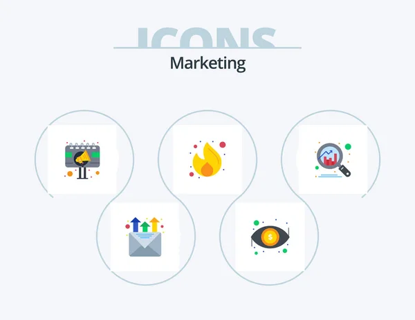 Marketing Flat Icon Pack Icon Design Analytics Money Advertisement Marketing — Wektor stockowy