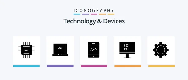 Devices Glyph Icon Pack Including Computer Technology Gadget Creative Icons — Vetor de Stock