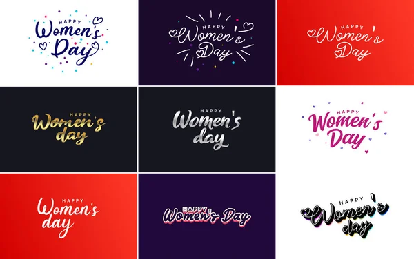 Set Cards International Women Day Logo — Vetor de Stock