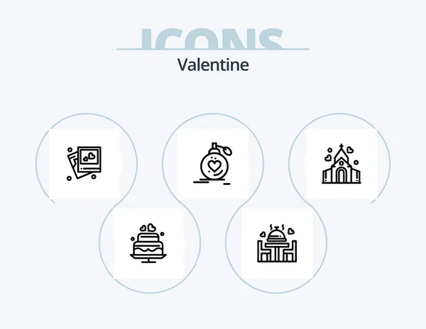 Valentine Line Icon Pack Icon Design Love Wedding Candle Heart — Stock vektor