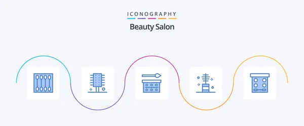 Beauty Salon Blue Icon Pack Including Fashion Beauty Hairstyle Eye — Stock Vector