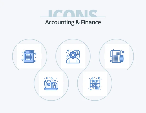 Accounting Finance Blue Icon Pack Icon Design Coins Service Planning — Wektor stockowy