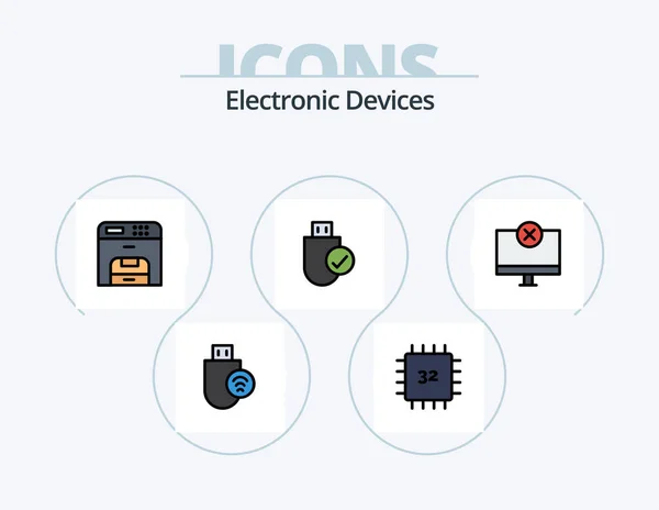 Devices Line Filled Icon Pack Icon Design Gadget Computers Gadget — Vector de stock
