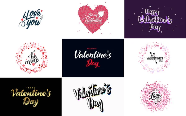 Valentine Lettering Heart Design Suitable Use Valentine Day Cards Invitations — Stockový vektor