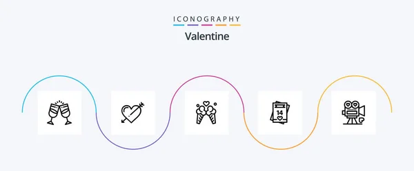 Valentine Line Icon Pack Including Love Valentines Love Valentine Love — Stockový vektor