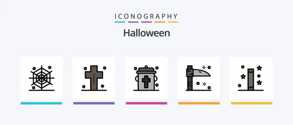 Halloween Line Filled Icon Pack Including Halloween Holiday Halloween Halloween — 图库矢量图片