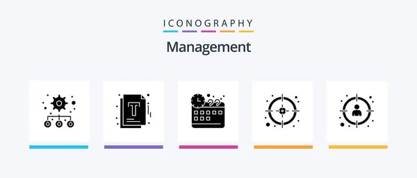 Management Glyph Icon Pack Including Goal Profile Management Manager Target — Wektor stockowy