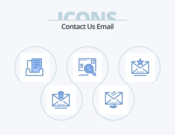 Email Blue Icon Pack Icon Design Mark Email Email Search — Stockvector