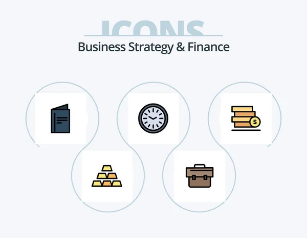 Business Strategy Finance Line Filled Icon Pack Icon Design Commerce — Image vectorielle