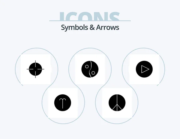 Symbols Arrows Glyph Icon Pack Icon Design Sign Play Yin — Wektor stockowy