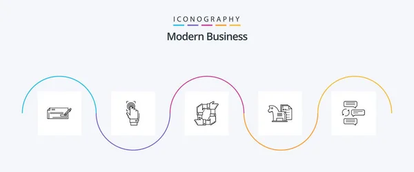 Modern Business Line Icon Pack Including Team Hands Recognition Collaboration — Wektor stockowy