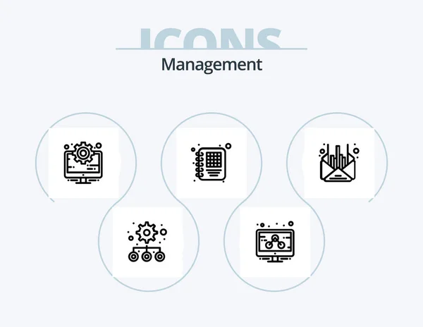 Management Line Icon Pack Icon Design Management Management File Management — Vector de stock