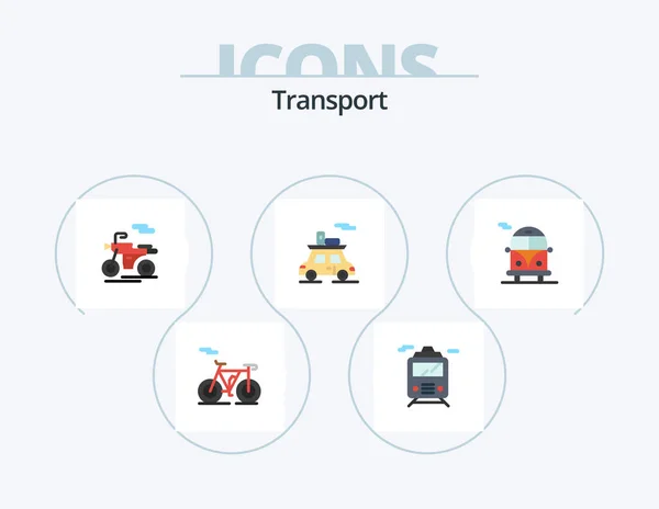 Transport Flat Icon Pack Icon Design Public Transport Transport Public — Stok Vektör