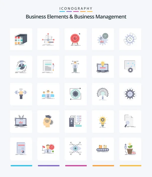 Creative Business Elements Business Managment Flat Icon Pack Management Business — 图库矢量图片