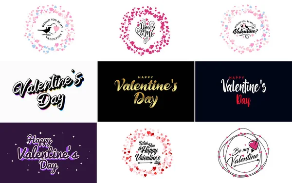 Valentine Lettering Heart Design Suitable Use Valentine Day Cards Invitations — Vector de stock