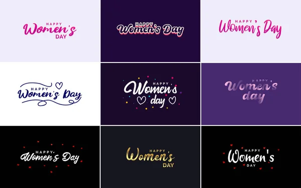 International Women Day Lettering Love Shape Suitable Use Cards Invitations — Wektor stockowy