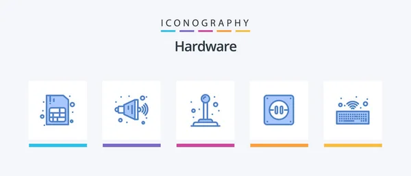 Hardware Blue Icon Pack Including Switch Wireless Hardware Creative Icons — Stock vektor
