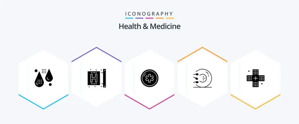 Health Medicine Glyph Icon Pack Including Form Sperm Form Medicine — Stockový vektor