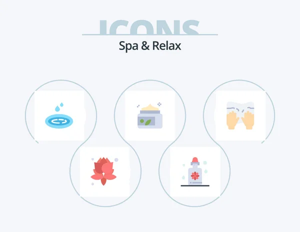 Spa Relax Flat Icon Pack Icon Design Text Type Droop — Stock Vector