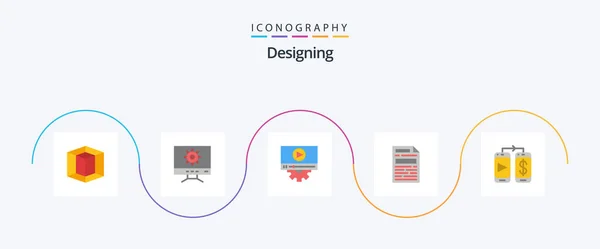 Designing Flat Icon Pack Including Money Setting Dollar Design — Vetor de Stock