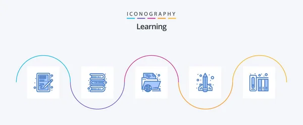 Learning Blue Icon Pack Including Learning Education Learning Book Learning — Stock vektor