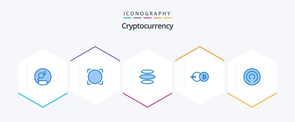 Cryptocurrency Blue Icon Pack Including Alternative Currency Crypto Currency Dinar — Vettoriale Stock