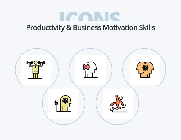 Productivity Business Motivation Skills Line Filled Icon Pack Icon Design — Wektor stockowy