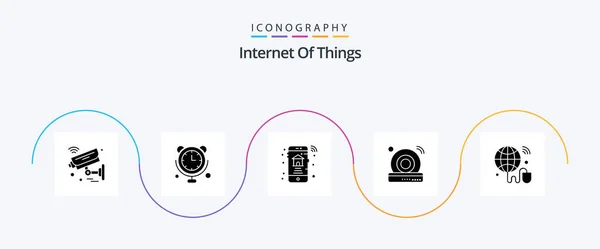 Internet Things Glyph Icon Pack Including Internet Things Wifi Internet — Vector de stock