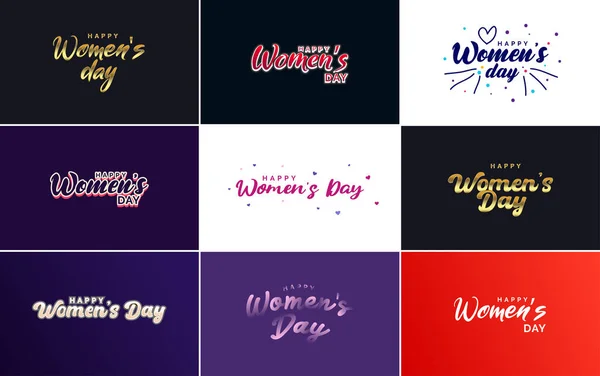 Abstract Happy Women Day Logo Love Vector Logo Design Shades — Vetor de Stock