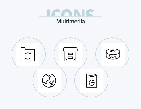 Multimedia Line Icon Pack Icon Design Geography Toggle Control — Διανυσματικό Αρχείο