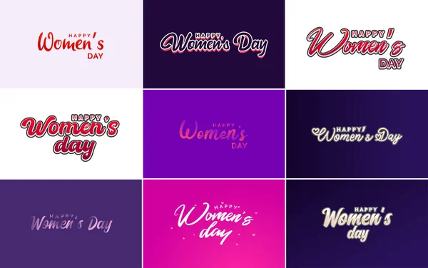 Abstract Happy Women Day Logo Woman Face Love Vector Design — Wektor stockowy