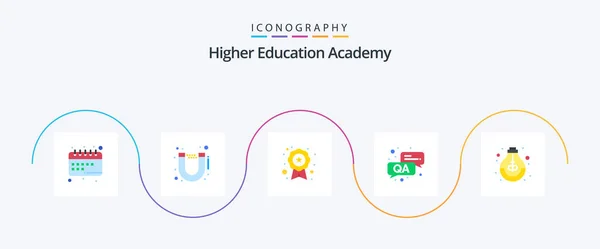 Academy Flat Icon Pack Including Idea Education Award Question Answer — Stok Vektör
