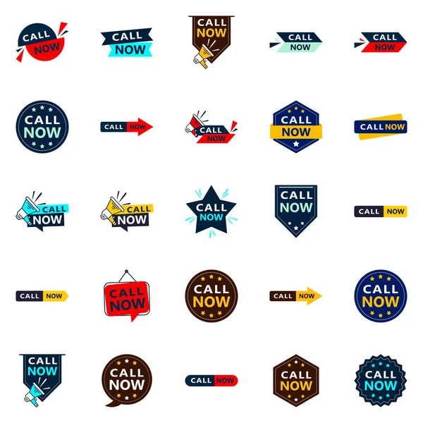 Versatile Typographic Banners Promoting Calls Media — Stok Vektör